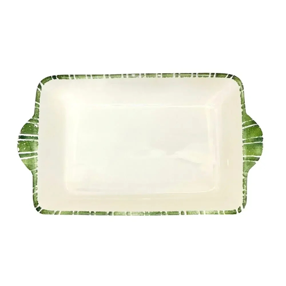 La Tavola Italy Olive Vine Casserole Lasagna Handmade Ceramic Pan 16.5 X 9.5